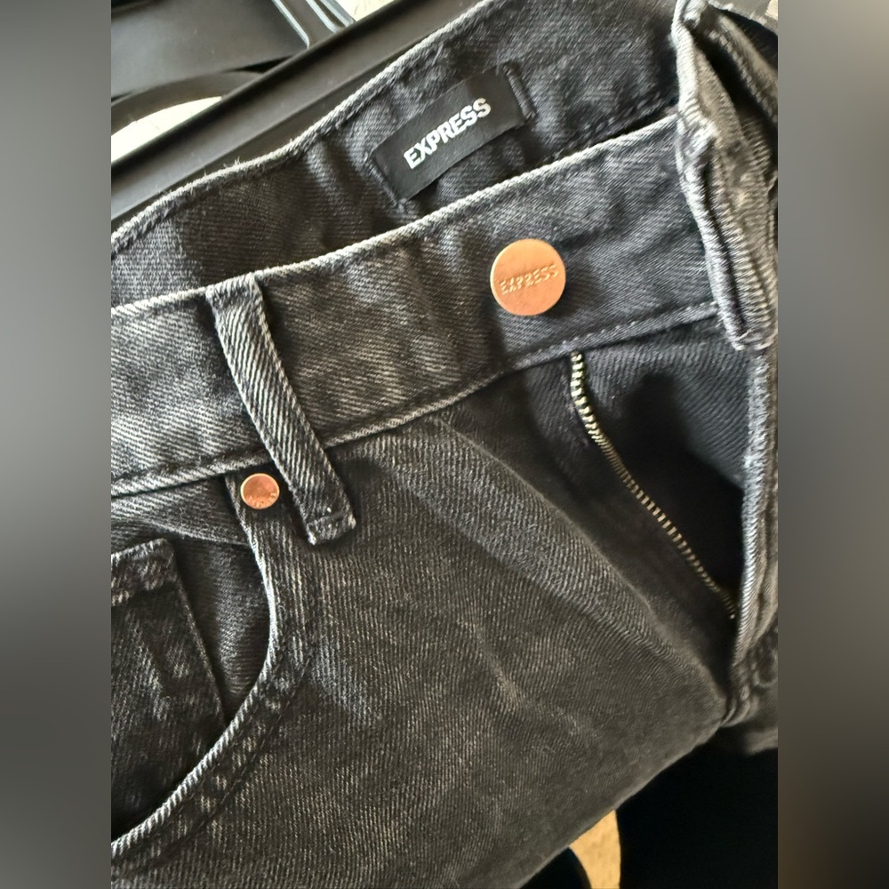 EXPRESS Women’s High Waisted Washed Black Wide Leg Jean Size:4R Brand New w/tags - Picture 12 of 14